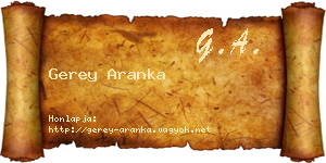 Gerey Aranka névjegykártya